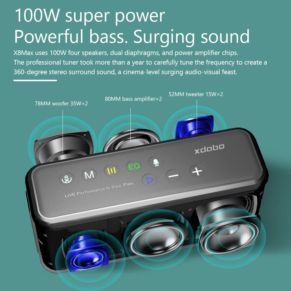 100W Waterproof powerful Party Speaker