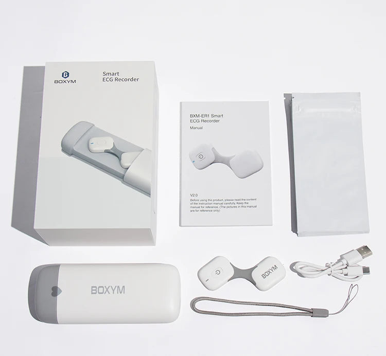 Portable Mobile Electrocardiograph, 24 Hour Wearable Wireless Cardiac EKG Monitor, Personal Heart Rate & ECG Recorder Machine