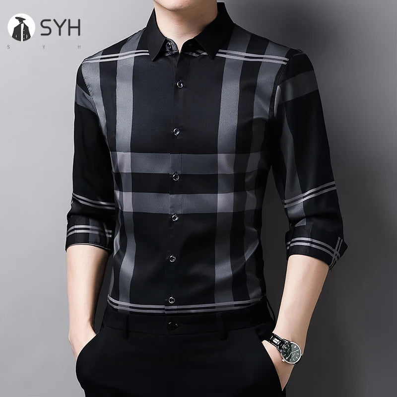 Casual Printed Long Sleeved Lapel Shirt