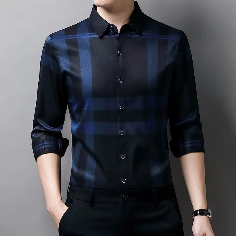 Casual Printed Long Sleeved Lapel Shirt