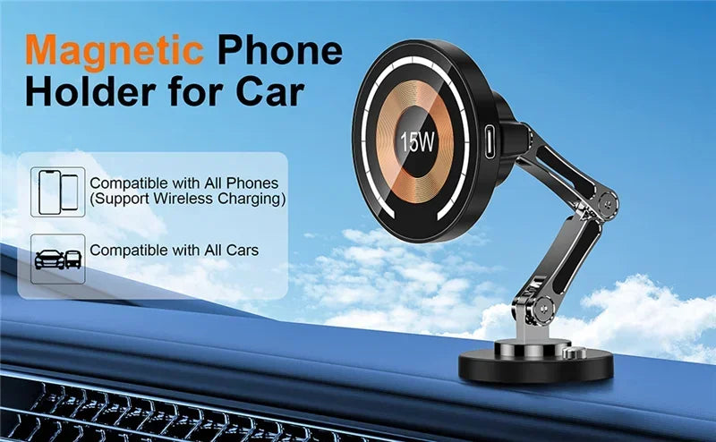 Magsafe Magnetic Car Wireless Charger Stand for iPhone 15 14 13 12
