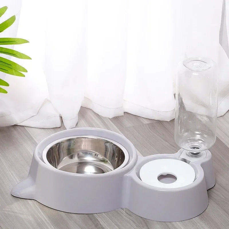 Pet Feeder with Automatic Drinking Bowl