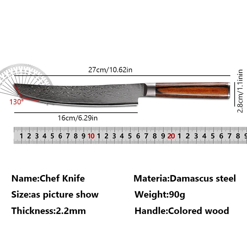 Damascus Steel Chef Knife Butcher Meat Cleaver Boning Barbecue Slicing Kiritsuke Knife Sushi Knife