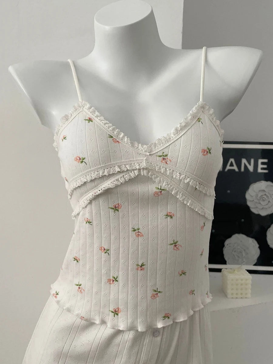 Floral Lace Eyelet Tank Top