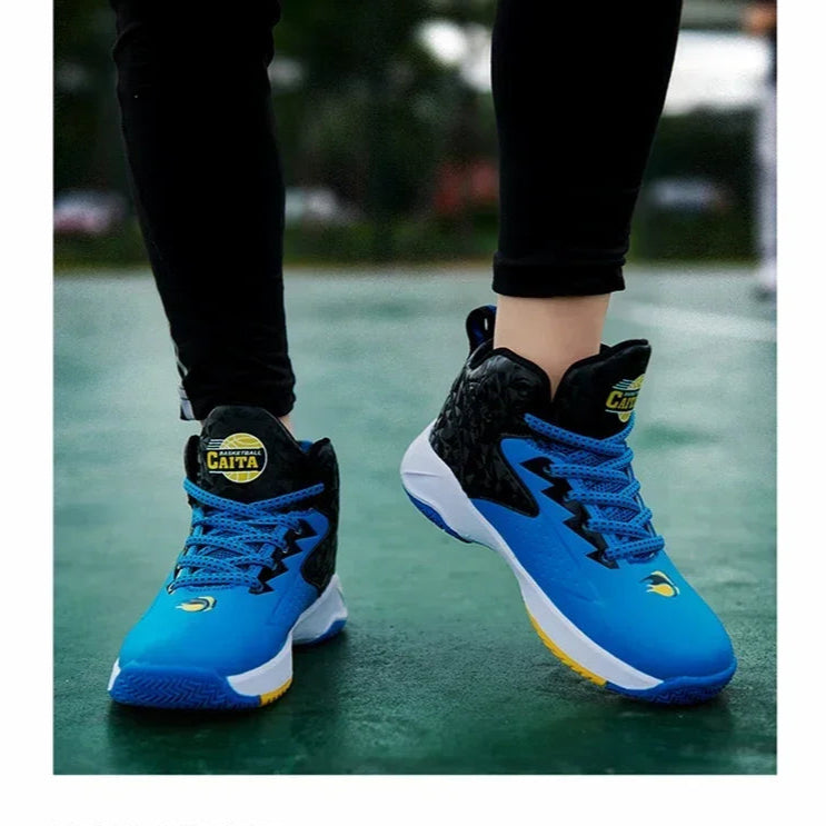Children Basketball Shoes for Boys Girls Kids Teenagers Breathable Non-slip Lace Up Indoor Outdoor Training Sneakers Tennis Shoe