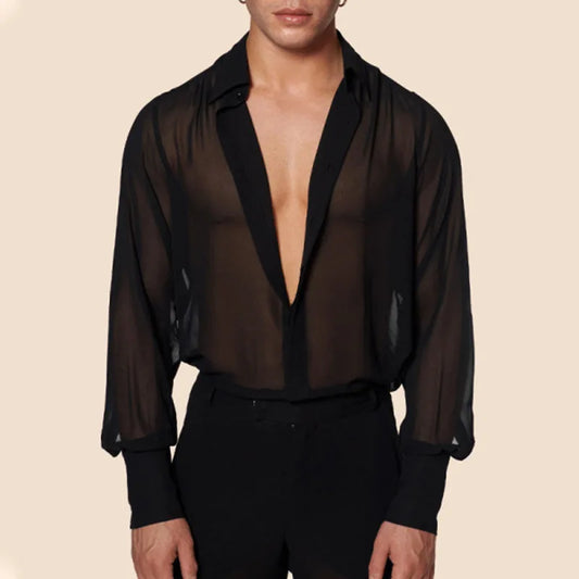 Men’s Mesh See-Through Shirt