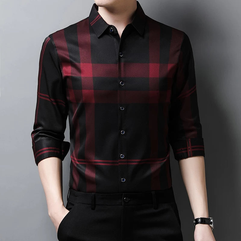 Casual Printed Long Sleeved Lapel Shirt