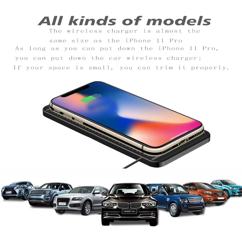 15w Non Slip  Car Charger Charging Pad For Android For IPhone 11/12/13/14