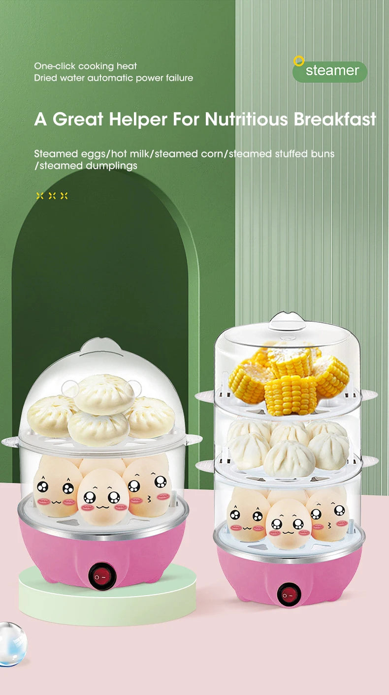 7 Egg Cooker Automatic Power Off Home Multi-Functional Steamed Egg Custard Boiled Egg Machine Breakfast Artifact