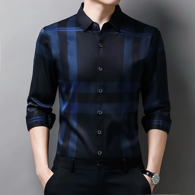 Casual Printed Long Sleeved Lapel Shirt