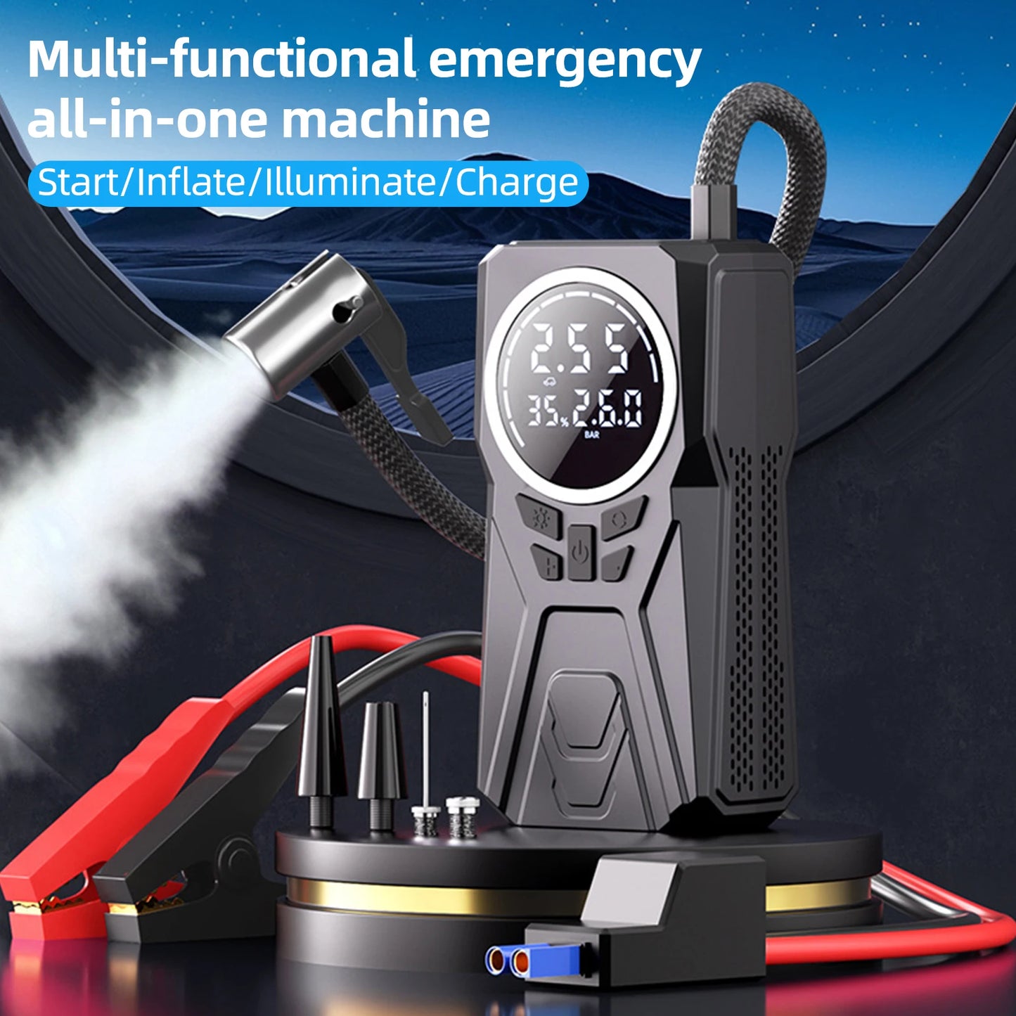 Cordless Air Pump with Rechargeable Battery Power Bank