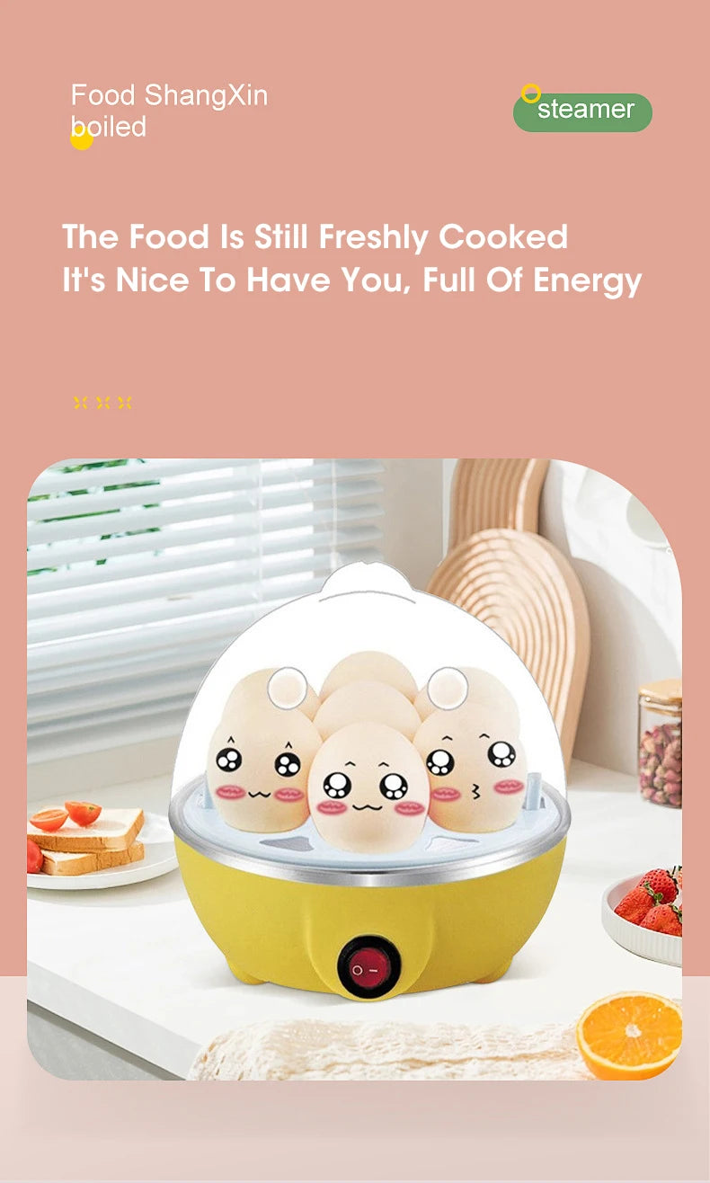 7 Egg Cooker Automatic Power Off Home Multi-Functional Steamed Egg Custard Boiled Egg Machine Breakfast Artifact