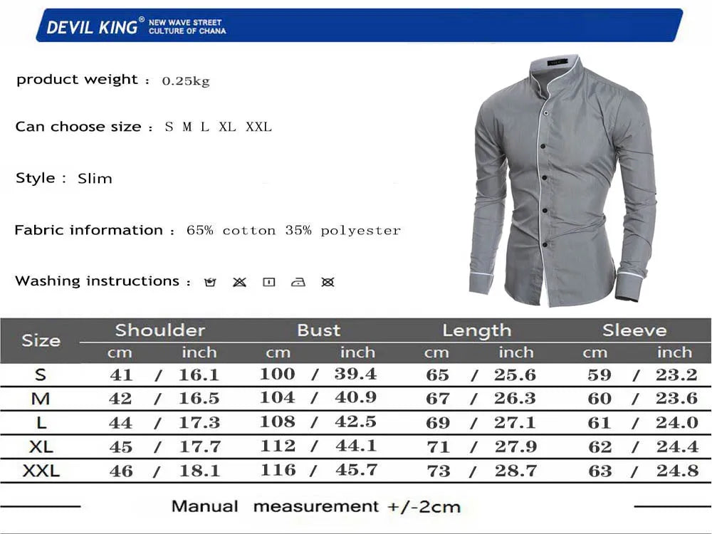 Luxury Casual Slim Fit Shirt Long Sleeve