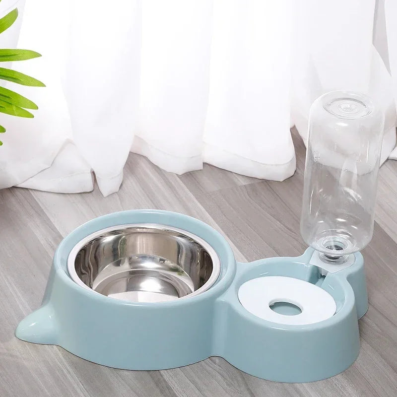 Pet Feeder with Automatic Drinking Bowl