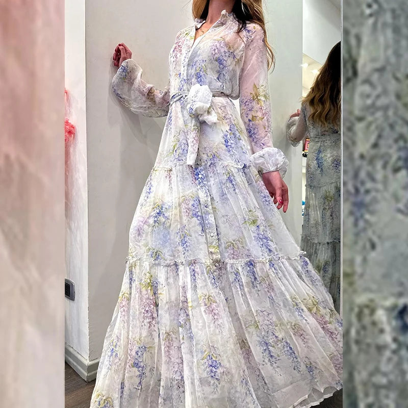 Inzo Floral Printed Chiffon Dress