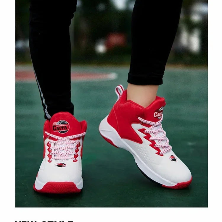 Children Basketball Shoes for Boys Girls Kids Teenagers Breathable Non-slip Lace Up Indoor Outdoor Training Sneakers Tennis Shoe
