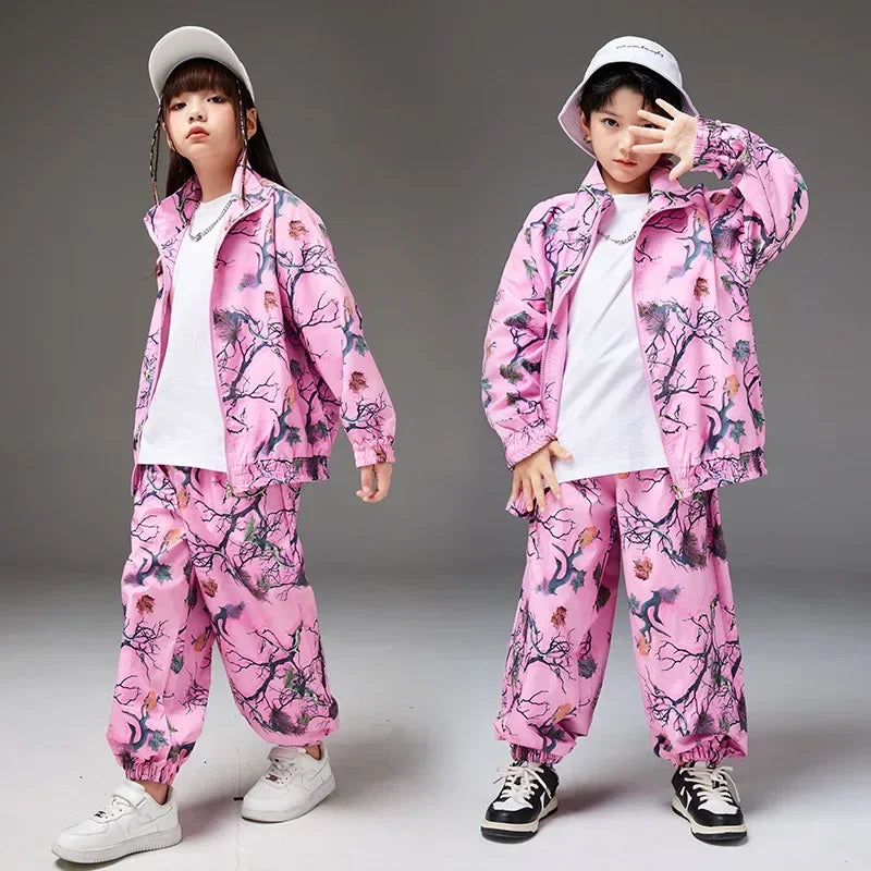 Teens’ Dance Performance Outfits – Fashion Printing Catwalk Costumes & Casual Suits for Boys & Girls, Ages 6-16
