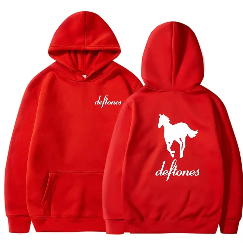 Loose hoodie Deftones whith horse print