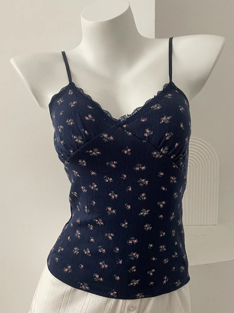 Floral Lace Eyelet Tank Top