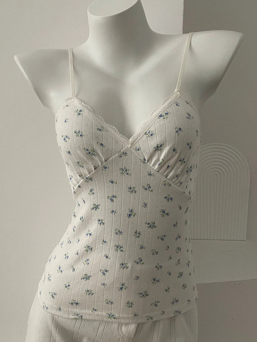 Floral Lace Eyelet Tank Top