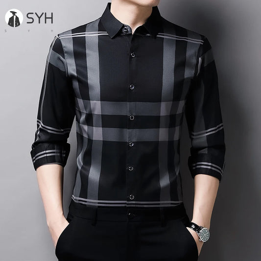 Casual Printed Long Sleeved Lapel Shirt