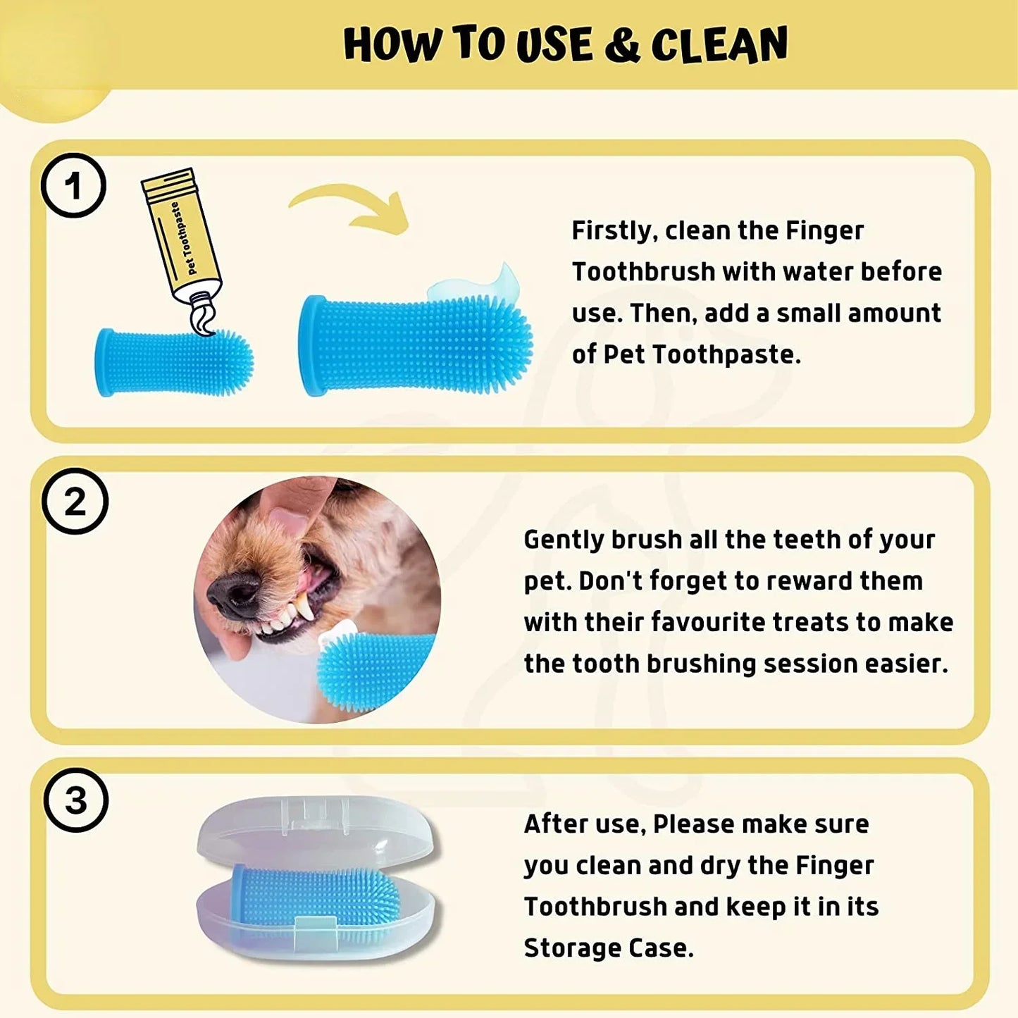 3/1pcs pet finger toothbrush