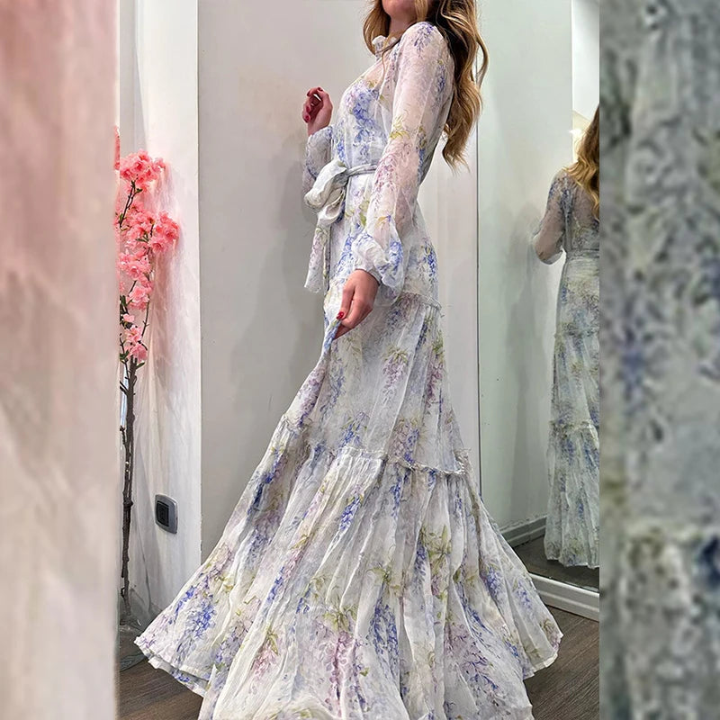 Inzo Floral Printed Chiffon Dress