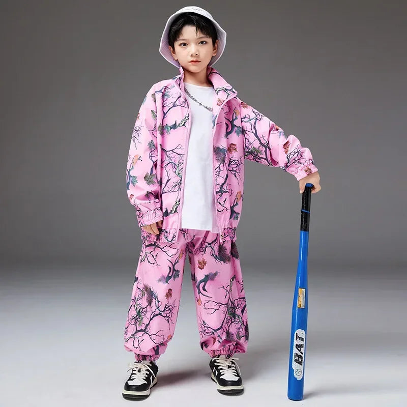 Teens’ Dance Performance Outfits – Fashion Printing Catwalk Costumes & Casual Suits for Boys & Girls, Ages 6-16