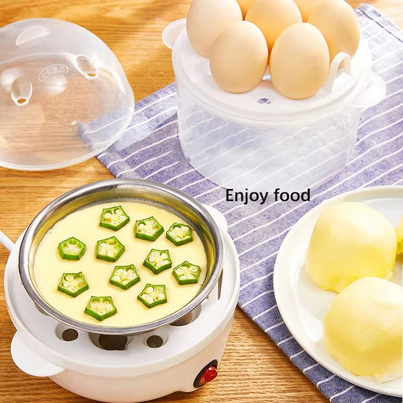 Multifunction Electric Egg Cooker – Double-Layer Egg Boiler for Eggs, Corn & Milk | Rapid Breakfast Cooking Steamer for Kitchen Appliances