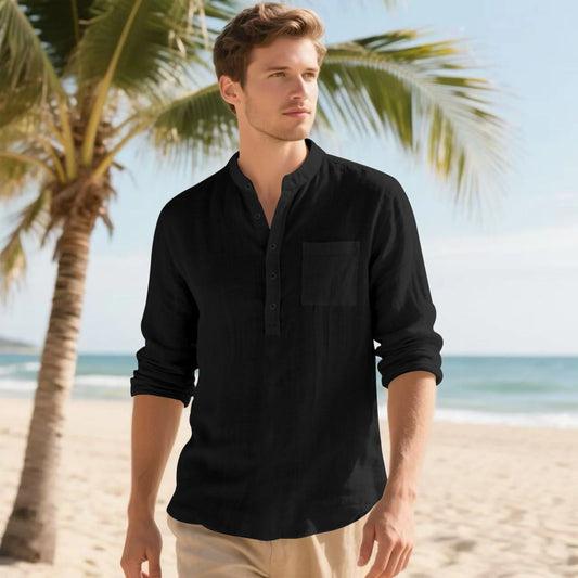 Casual Fashionable Linen Button Up Shirt