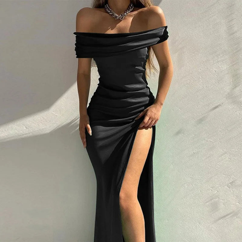 Silvester Puro  Solid Color Midi Dress