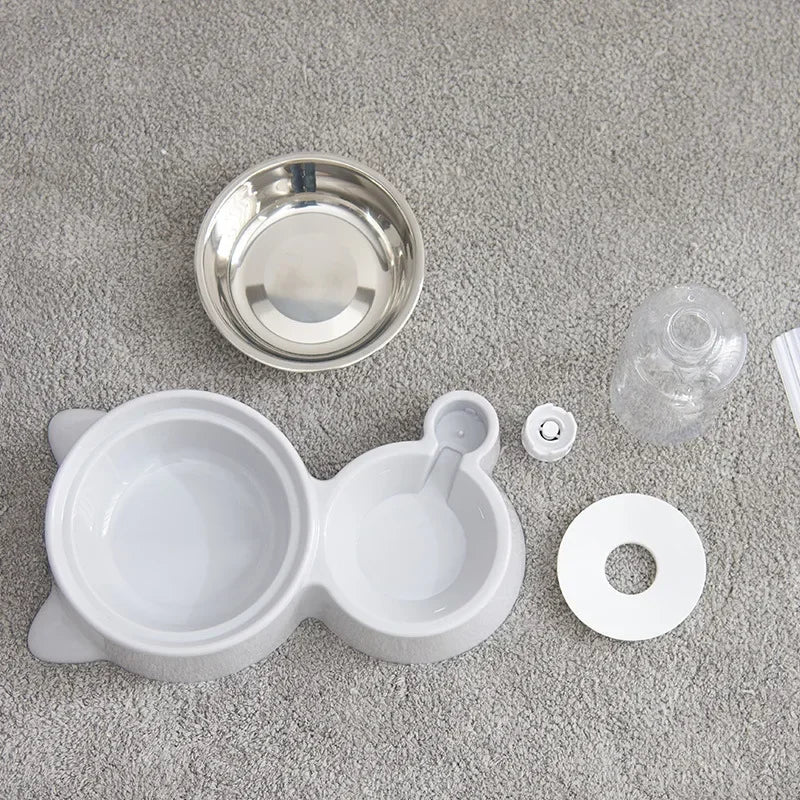 Pet Feeder with Automatic Drinking Bowl