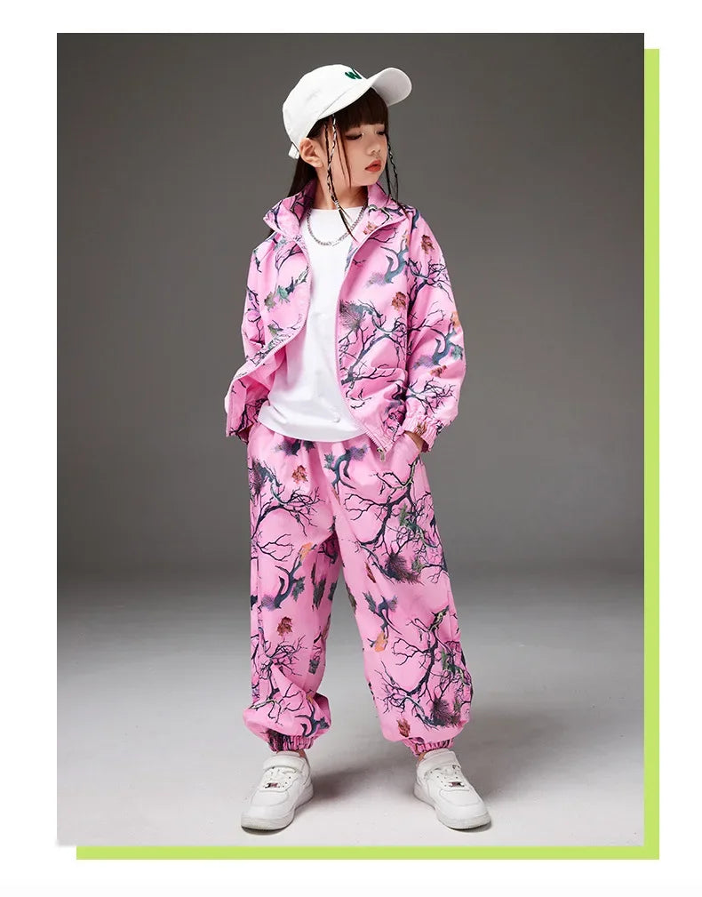 Teens’ Dance Performance Outfits – Fashion Printing Catwalk Costumes & Casual Suits for Boys & Girls, Ages 6-16