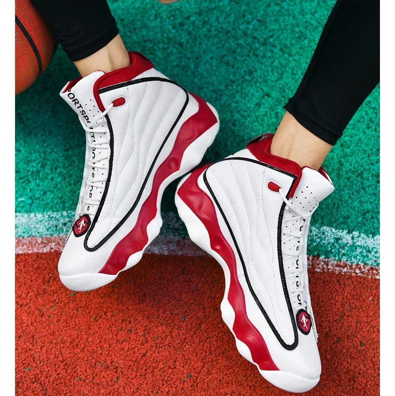 Original Boys’ High-Ankle Sneakers – Anti-Slip Basketball Trainers, Unisex Outdoor Sports Shoes, Plus Size 45, Performance Sneakers for Men & Women