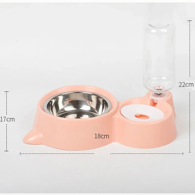 Pet Feeder with Automatic Drinking Bowl