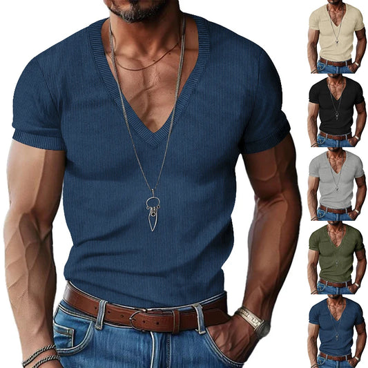 Corduroy V-Neck T-Shirt