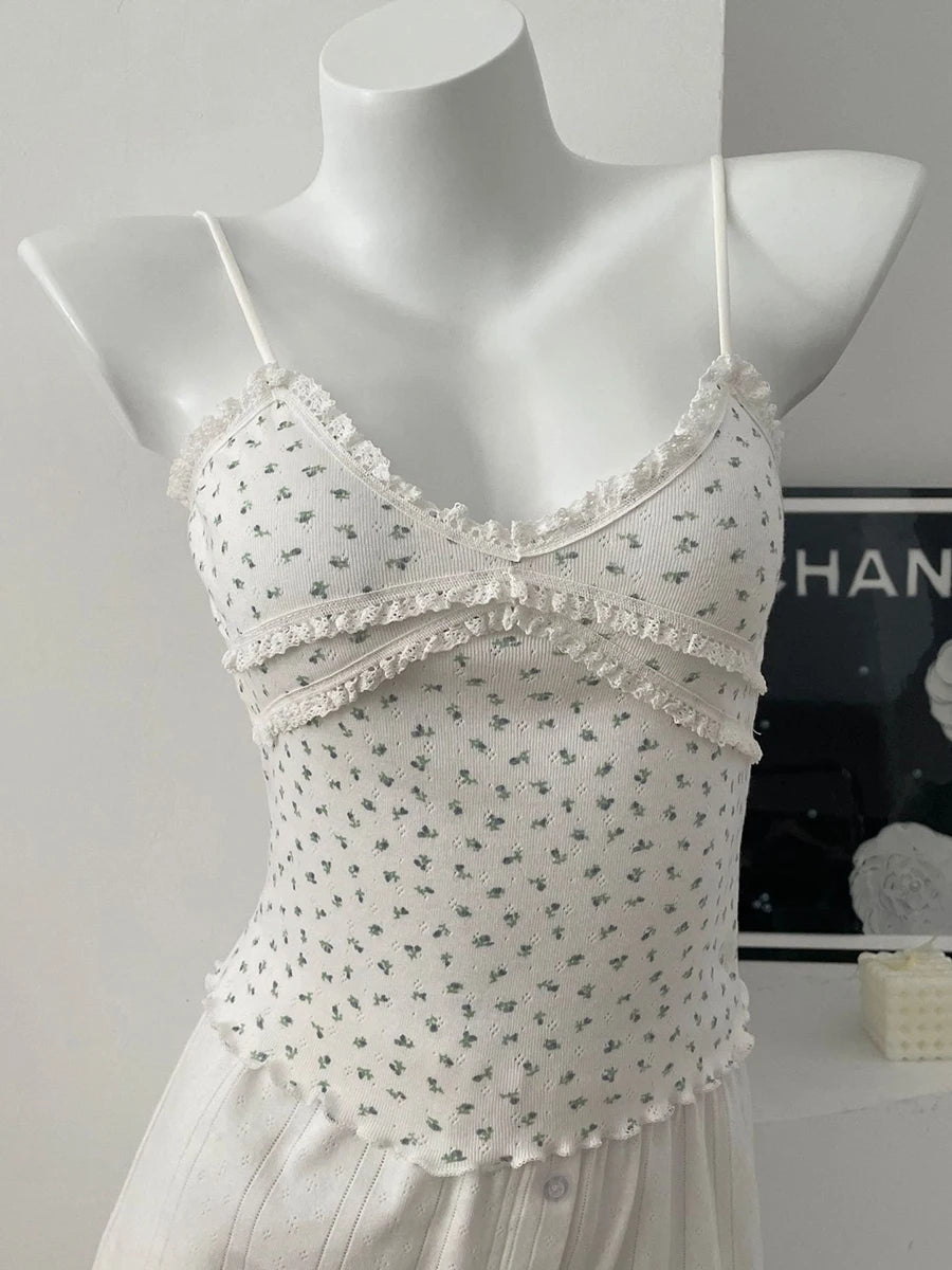 Floral Lace Eyelet Tank Top