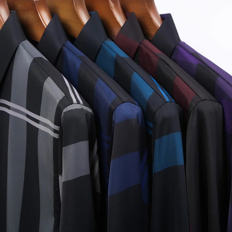 Casual Printed Long Sleeved Lapel Shirt