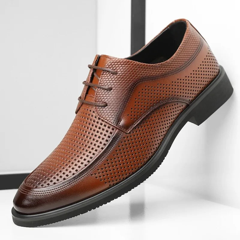 Summer Breathable Hollow Out Leather Shoes