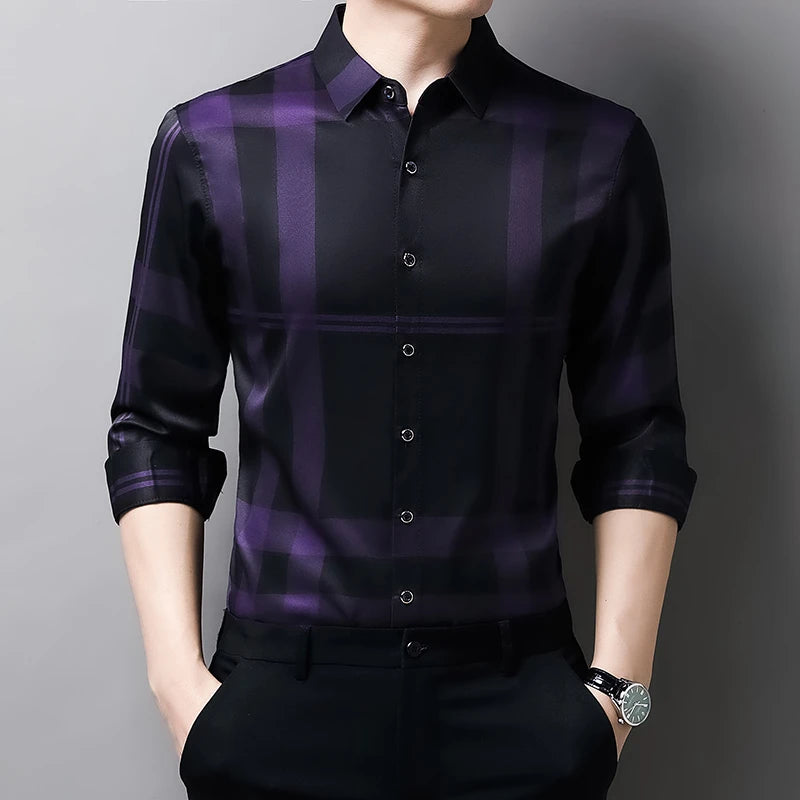 Casual Printed Long Sleeved Lapel Shirt