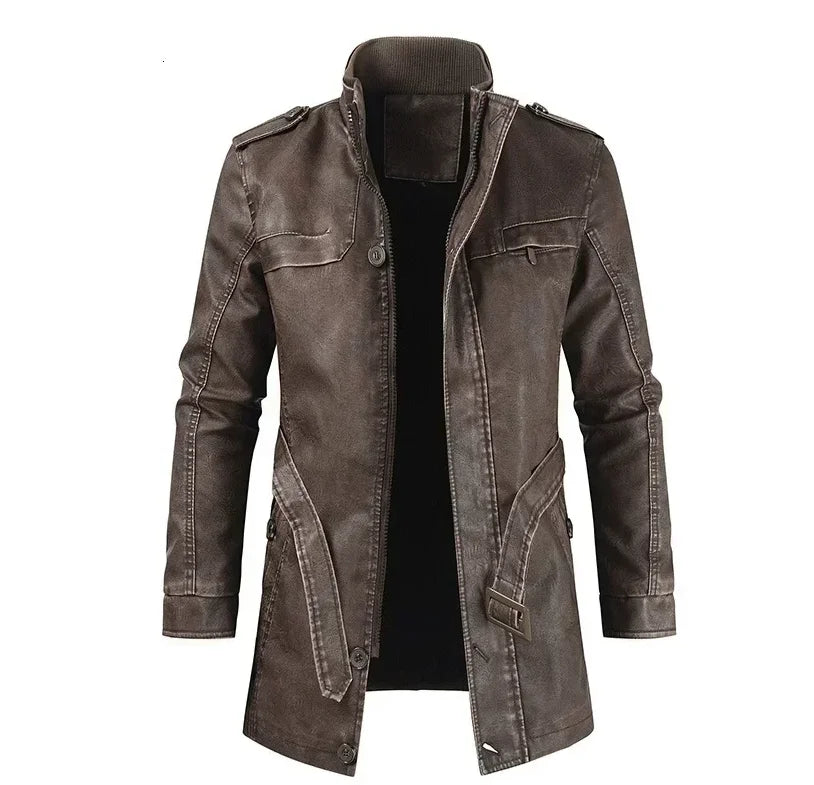 Faux Leather Jacket Coat