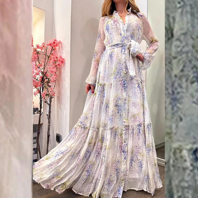 Inzo Floral Printed Chiffon Dress