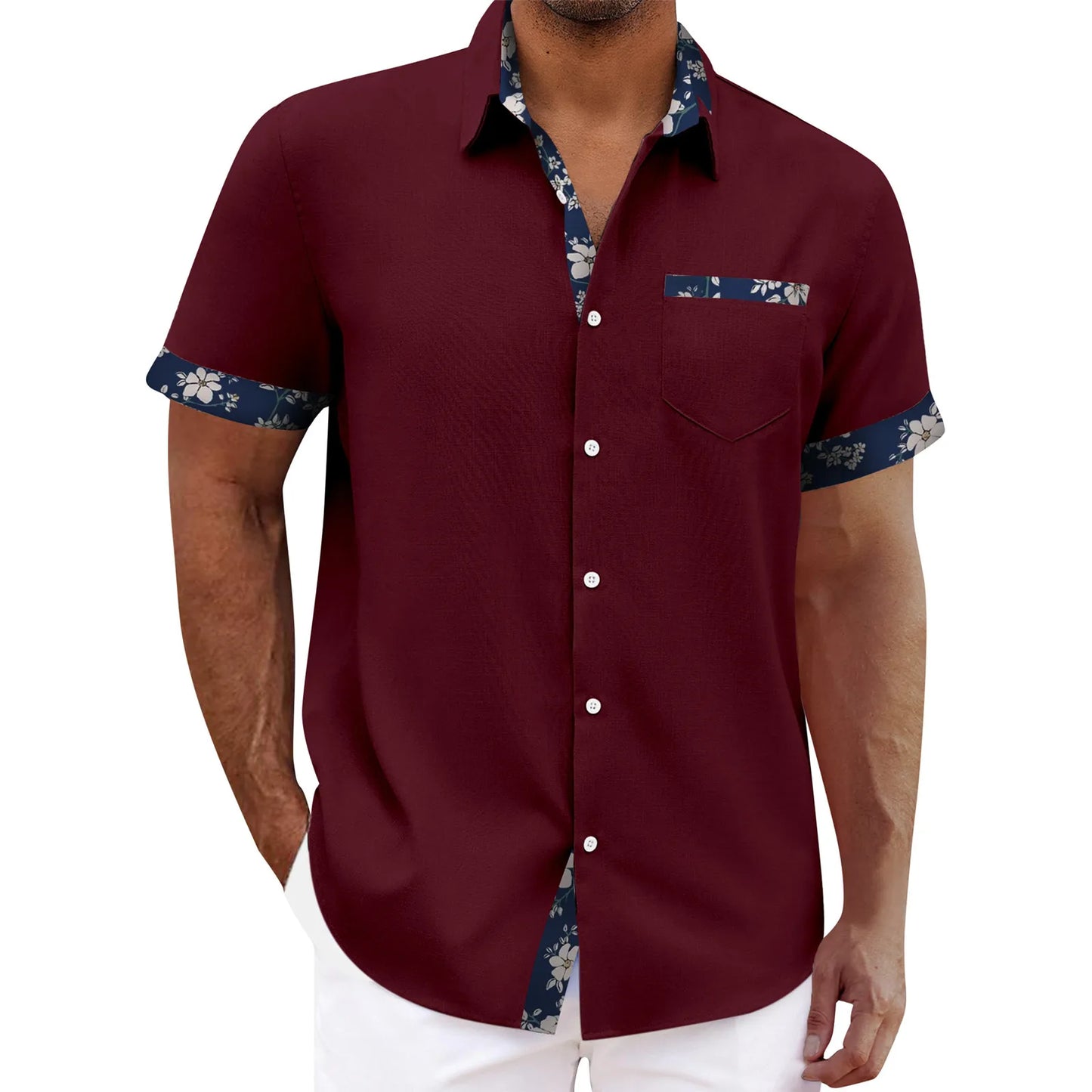 Hawaiian Casual Print Short Sleeve