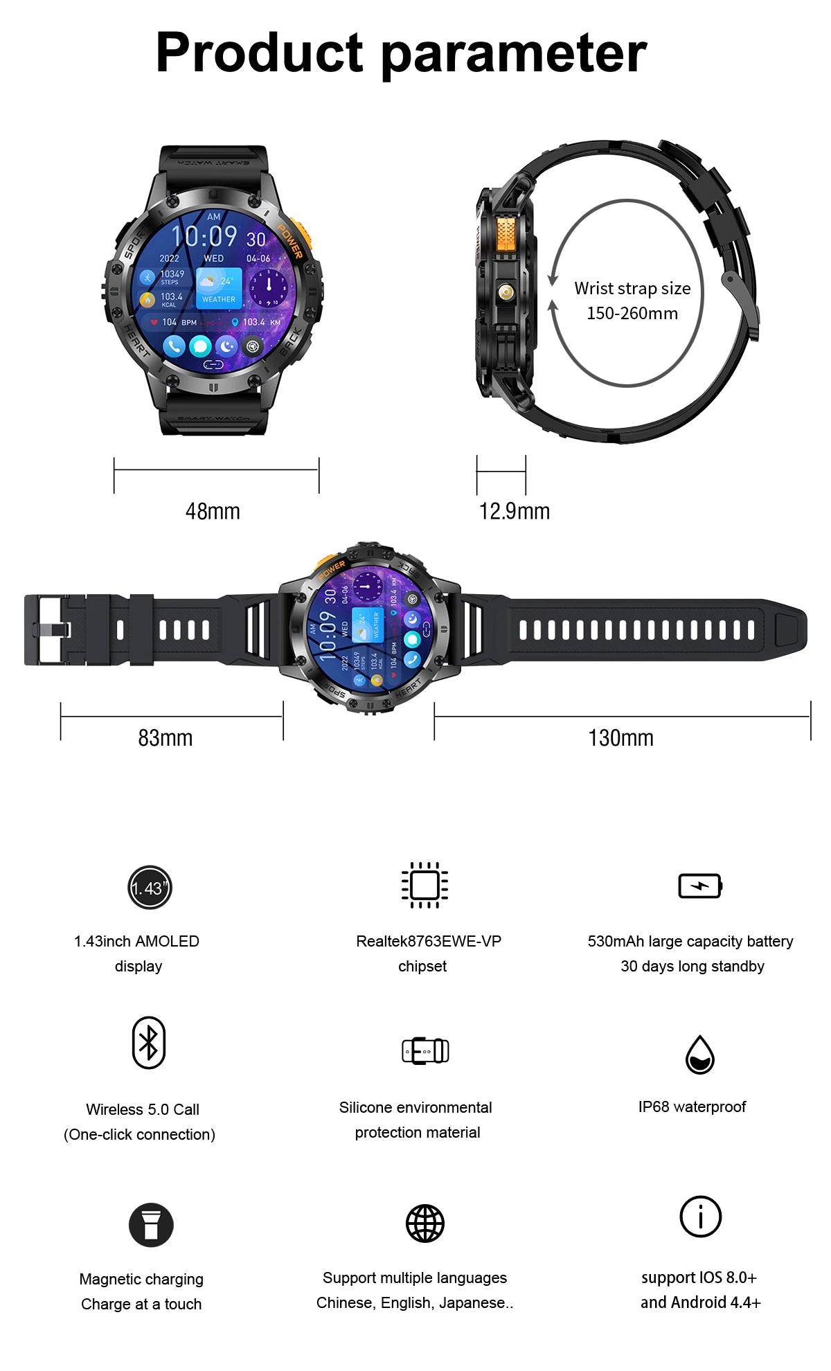 Dacro amoled Smart Watch