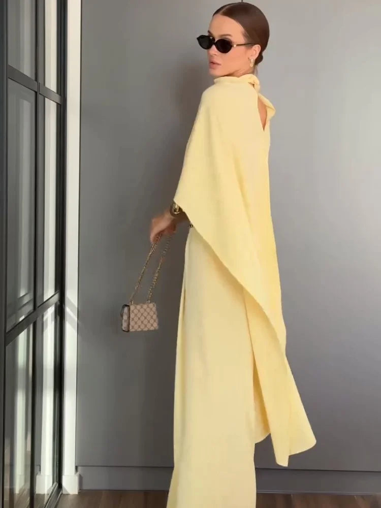 Sylvester Design  High-Neck Cape Overlay Jumpsuit
