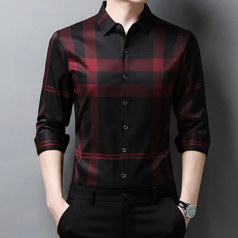 Casual Printed Long Sleeved Lapel Shirt