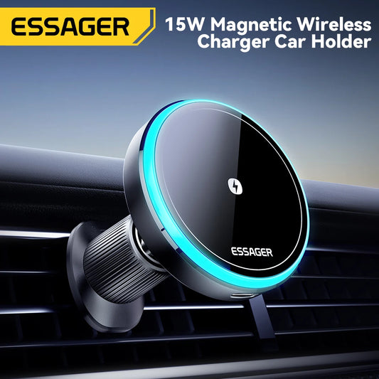 Magnetic Wireless Charger Car Phone Holder For IPhone 15 14 13 and Android