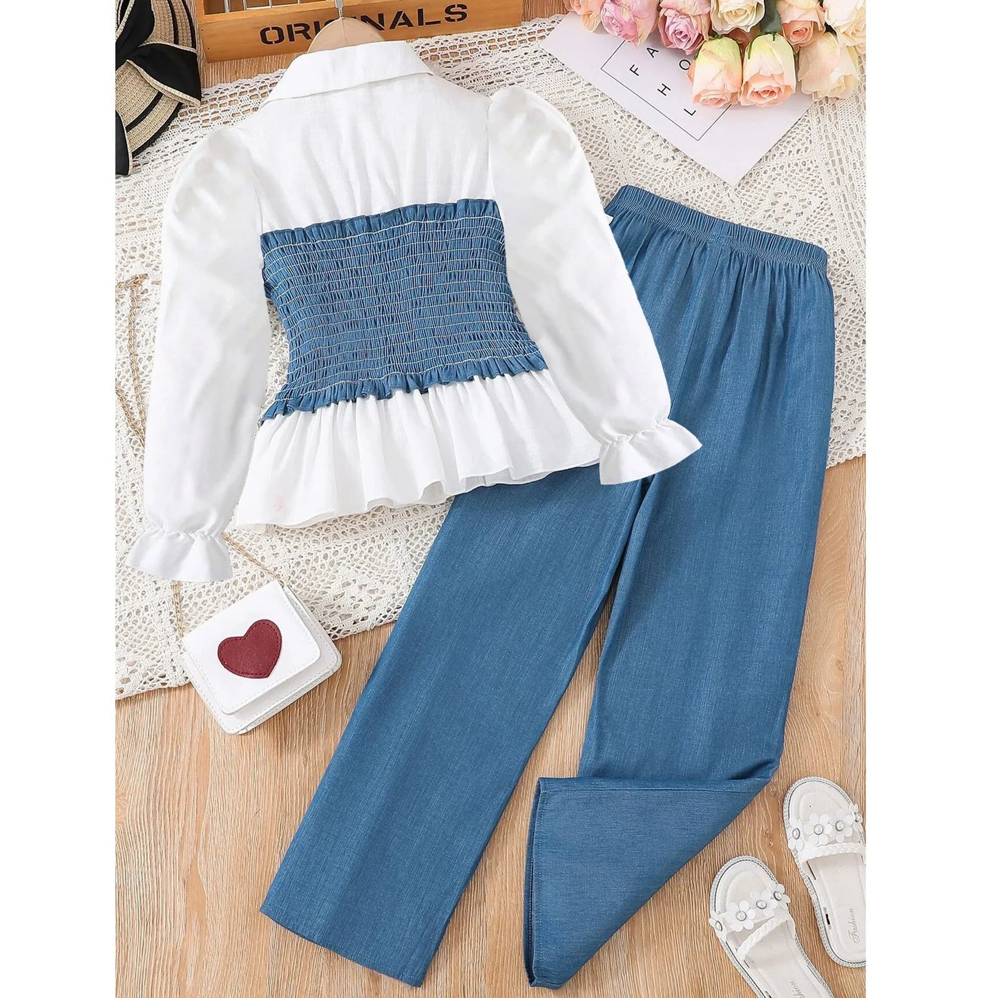 Teen Girls' Clothes Long Sleeves Top + Pants 2pcs Set For Autumn Children Clothing Kids Girl Outfits For 8 9 10 11 12 Years