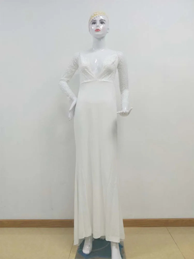 Fransoa Dezili Wedding / Sexy Elegant Lace Evening Dress
