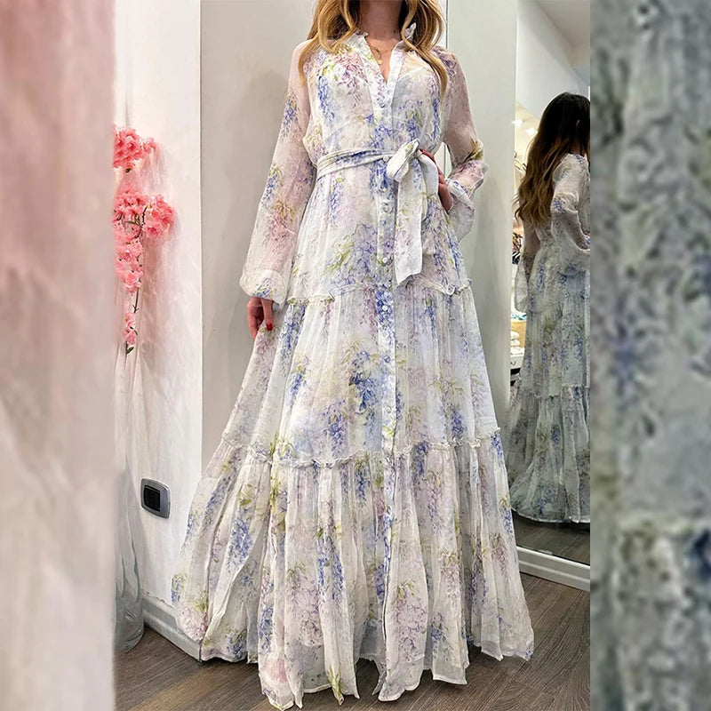 Inzo Floral Printed Chiffon Dress